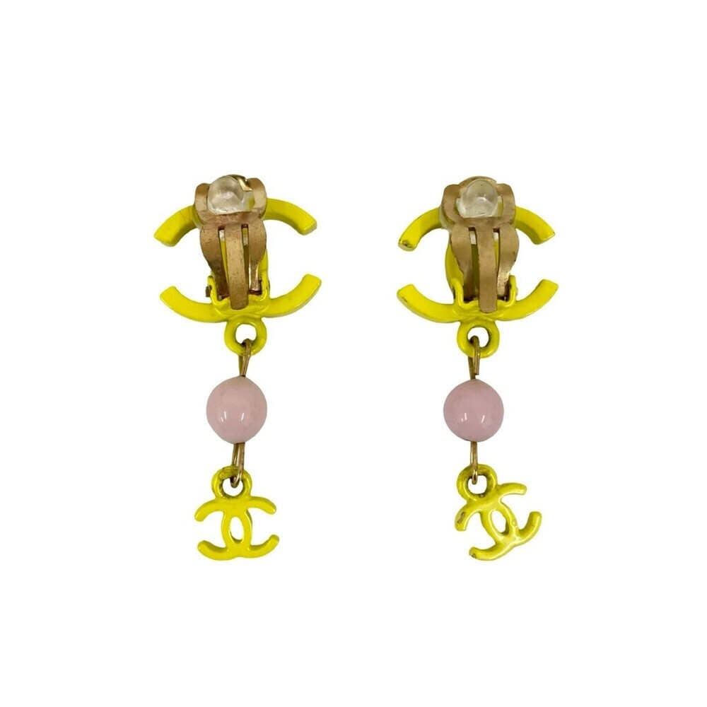 CHANEL Authentic Pink Logo Earrings - Picture 4 of 5